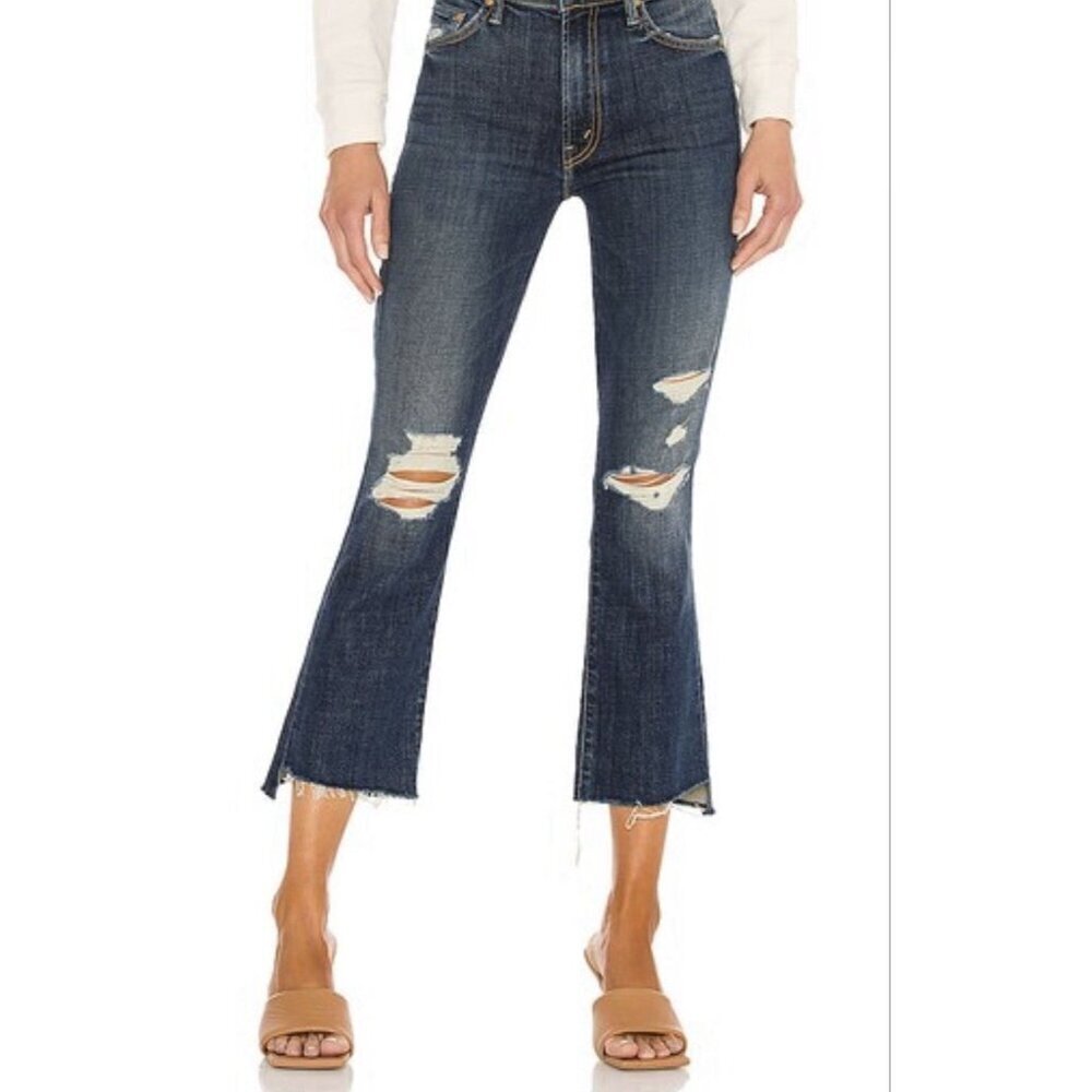 Mother Jeans THE INSIDER CROP STEP FRAY wicked Willflower Size 26 - Picture 4 of 16